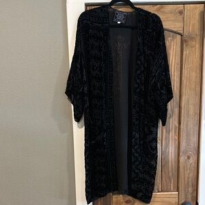 Johnny Was Jade Black Velvet Burnout